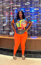 Load image into Gallery viewer, TNT ORANGE LADY PRINT TOP