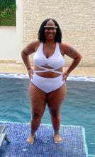Load image into Gallery viewer, TNT WHITE TWO PIECE HIGH WAISTED SWIMWEAR