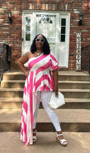 TNT Pink & White High Low Top