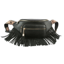 Load image into Gallery viewer, TNT BLACK FRINGED FANNY PACK