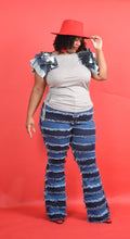 Load image into Gallery viewer, TNT GRAY TWO TONE DENIM TOP