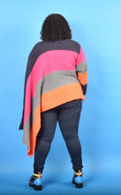 Load image into Gallery viewer, TNT NAVY COLOR  BLOCK HIGH LOW SWEATER