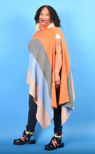 Load image into Gallery viewer, TNT ORANGE COLOR BLOCK HIGH LOW SWEATER