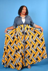 TNT YELLOW PRINT JEAN MAXI
