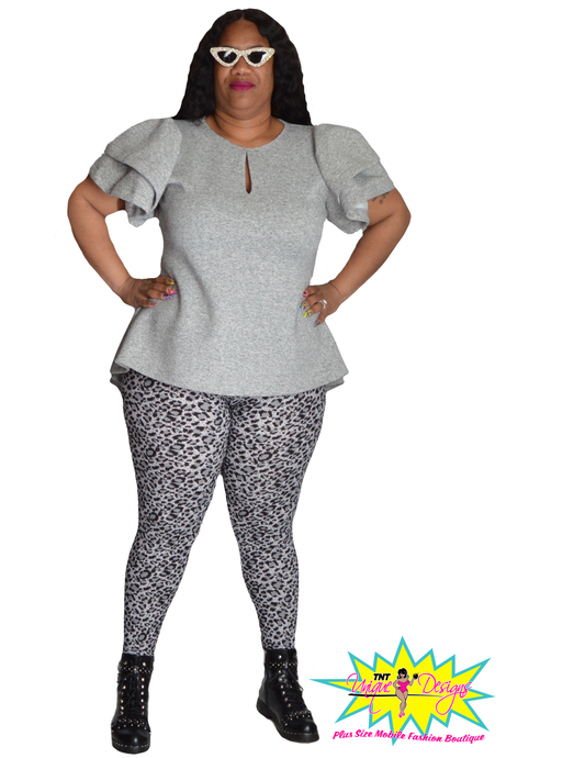 TNT GRAY & BLACK CHEETAH LEGGINGS