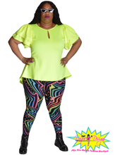 Load image into Gallery viewer, TNT NEON YELLOW HIGH LOW RUFFLE TOP