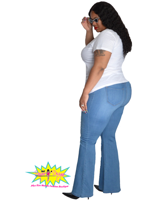 TNT WIDE LEG LIGHT BLUE STRETCH JEANS